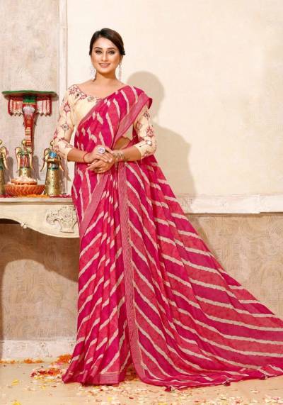 LEHERIYA BY GIRNAR LINING LEHERIYA PRINTED SAREE MANUFACTURER IN INDIA